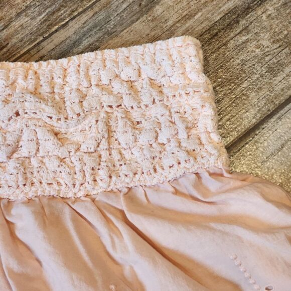 🔹️Free People Peach "Elena" Embroidered Eyelet Scalloped Hem Shorts Medium - Picture 5 of 9